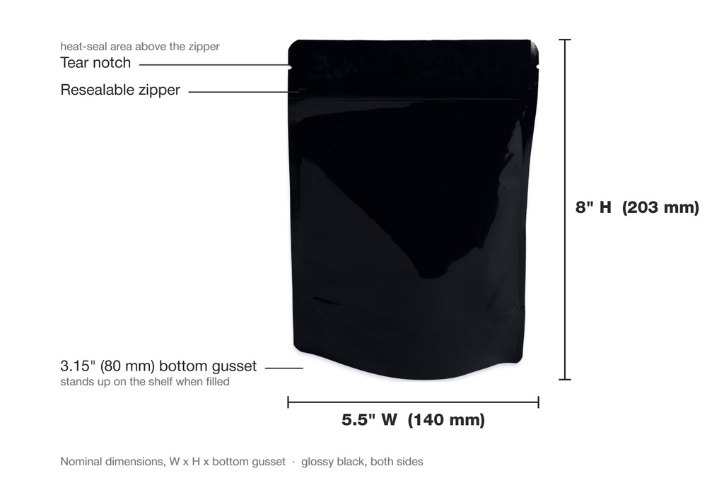 Pack of 100 – dimensions