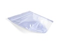 5.4" x 8" x 3" Clear/Silver Stand-Up Pouch with Zipper – Pack of 100 – flat