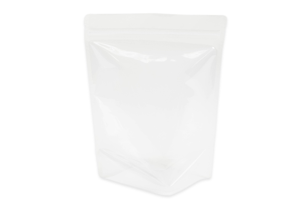 6.7" x 9.5" x 3.54" Clear Stand-Up Pouch with Zipper – Pack of 50 – empty