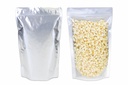 11.38" x 19" x 5.16" Clear/Silver Stand-Up Mylar Pouch with Zipper – Pack of 50 – front and back