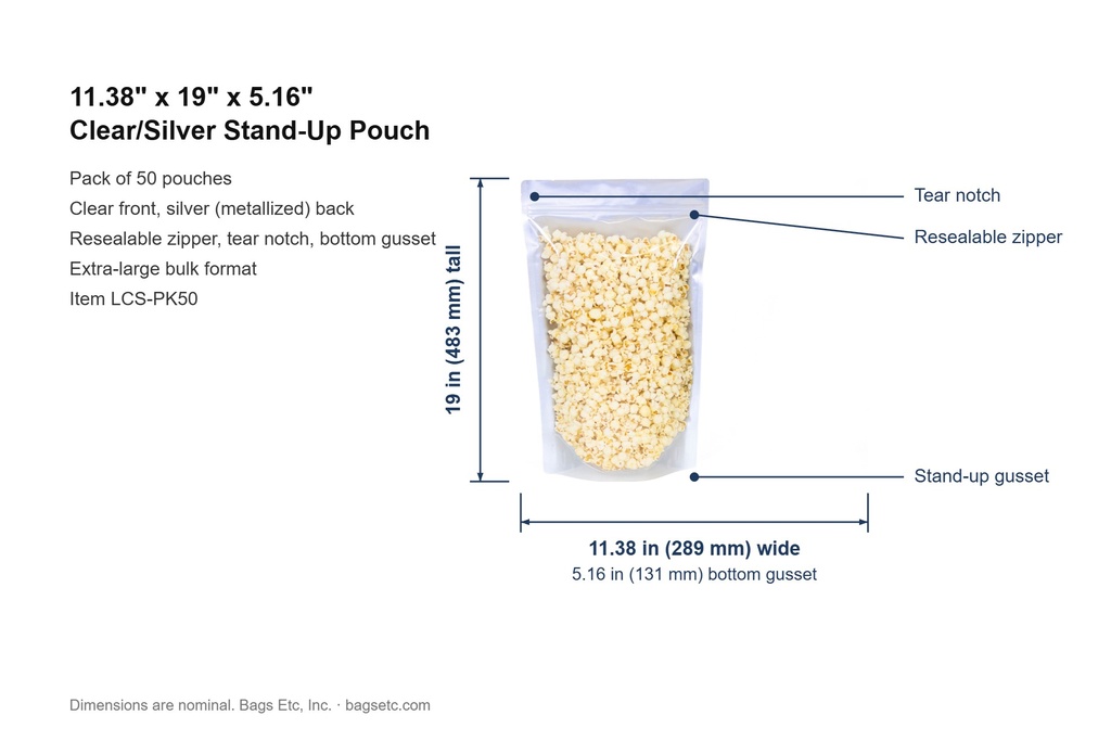 Pack of 50 – dimensions