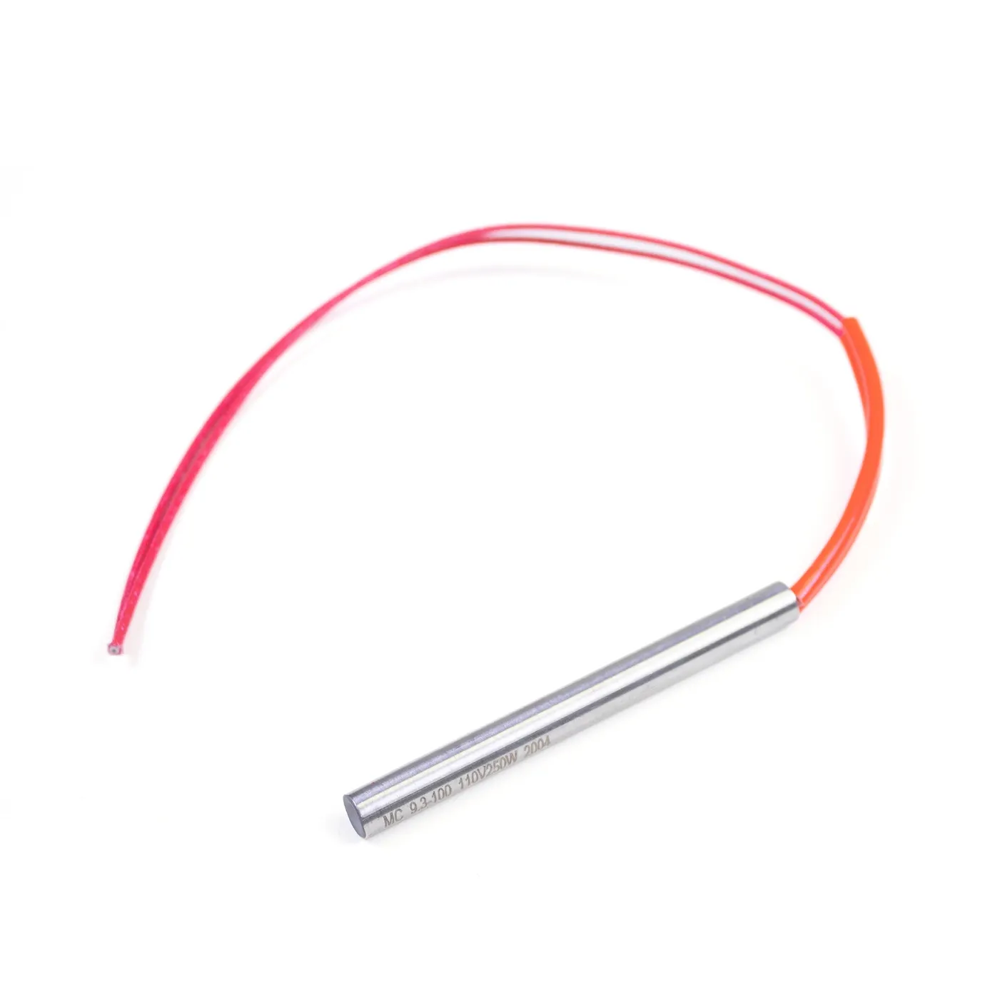 [HET125093100] Cartridge Heater - 0.37" Dia x 3.94" L (9.3mm x 100mm) - 250W - 110V - Stainless Steel Tube Heating Element
