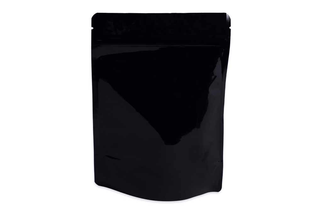 [B28GBK-PK100] 5.5" x 8" x 3.15" Black Stand-Up Pouch with Zipper – Pack of 100