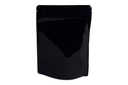 5.5" x 8" x 3.15" Black Stand-Up Pouch with Zipper – Pack of 100