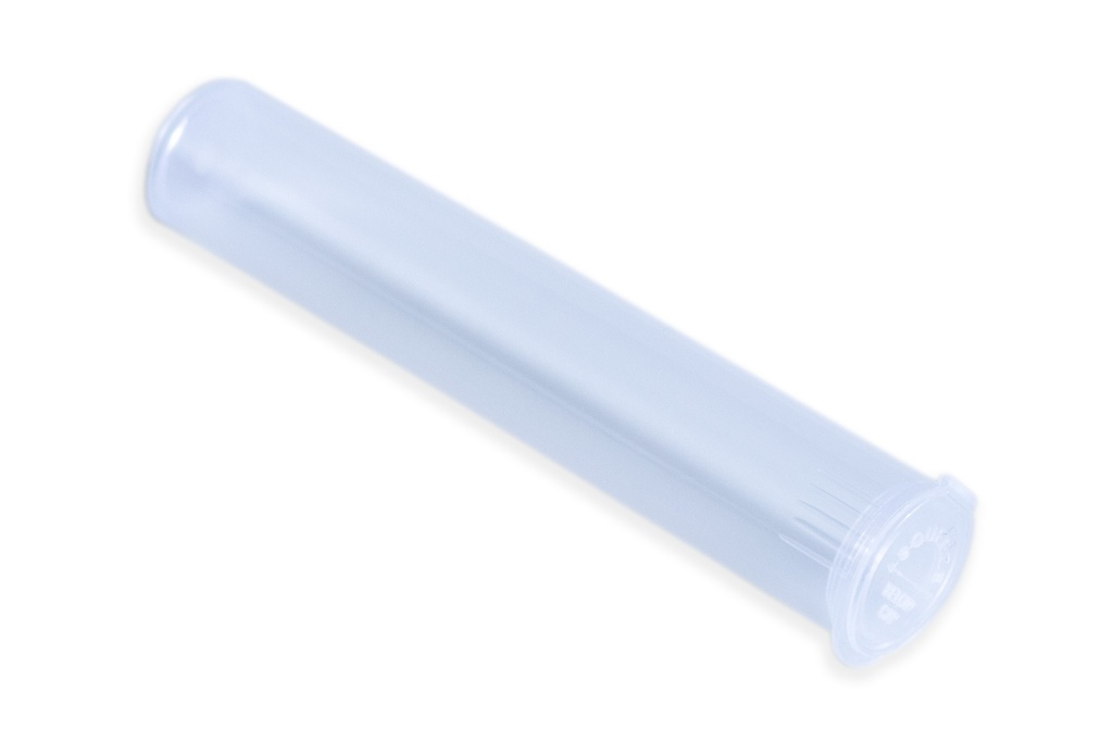 14 mm x 80 mm Slim Plastic Pop-Top Tube, Clear – Pack of 100